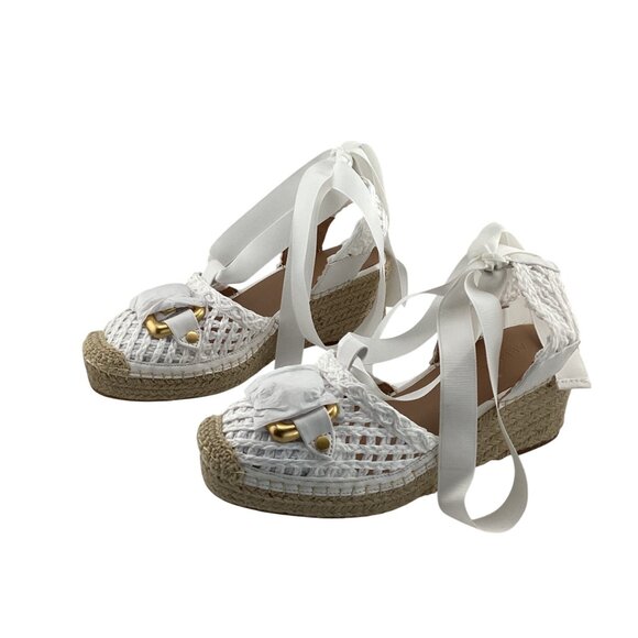 Aerosoles Scarlett Raffia Espadrille‎ Wedge Sandal Size 5 NWB White Strappy - Picture 5 of 8